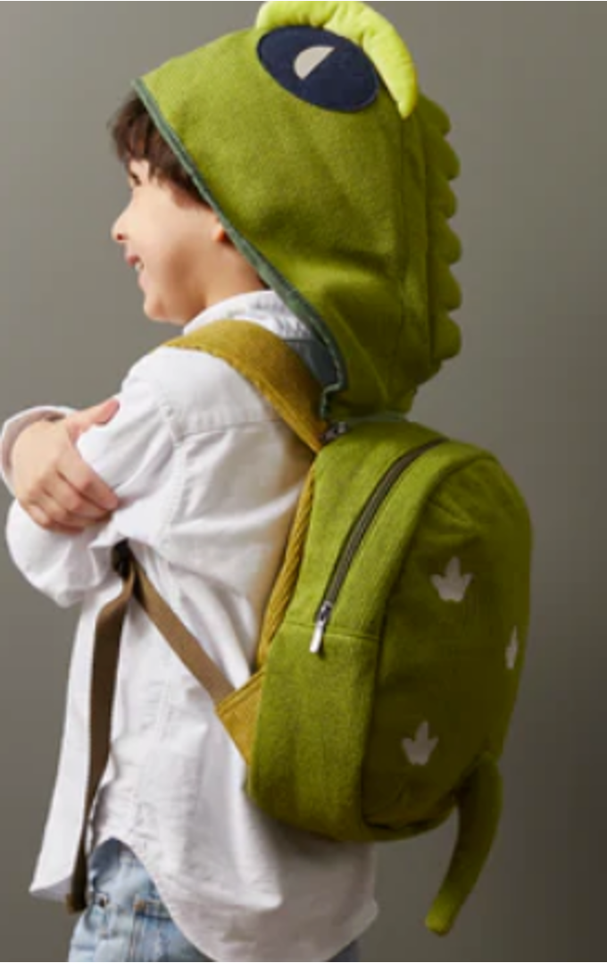 Backpack Dino with hood